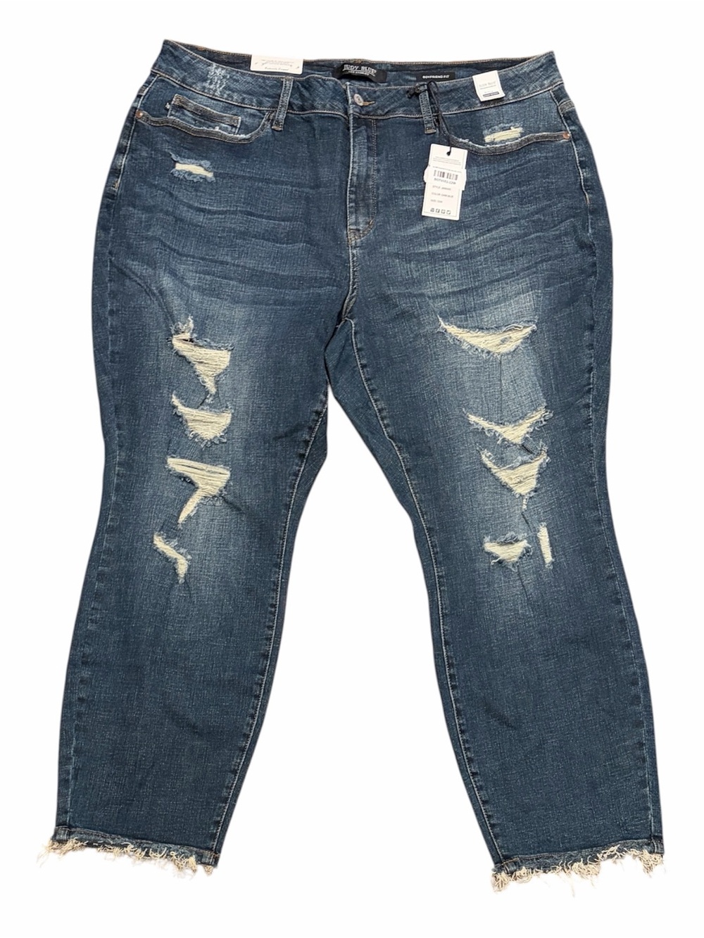 Judy Blue Dark Wash High Rise Destroyed Boyfriend Jeans Plus Size 22W